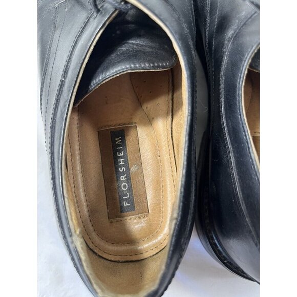 Florsheim Men's BLACK Leather SQUARE Toe DRESS Shoe MOD Oxford size 8.5 m - Picture 11 of 14